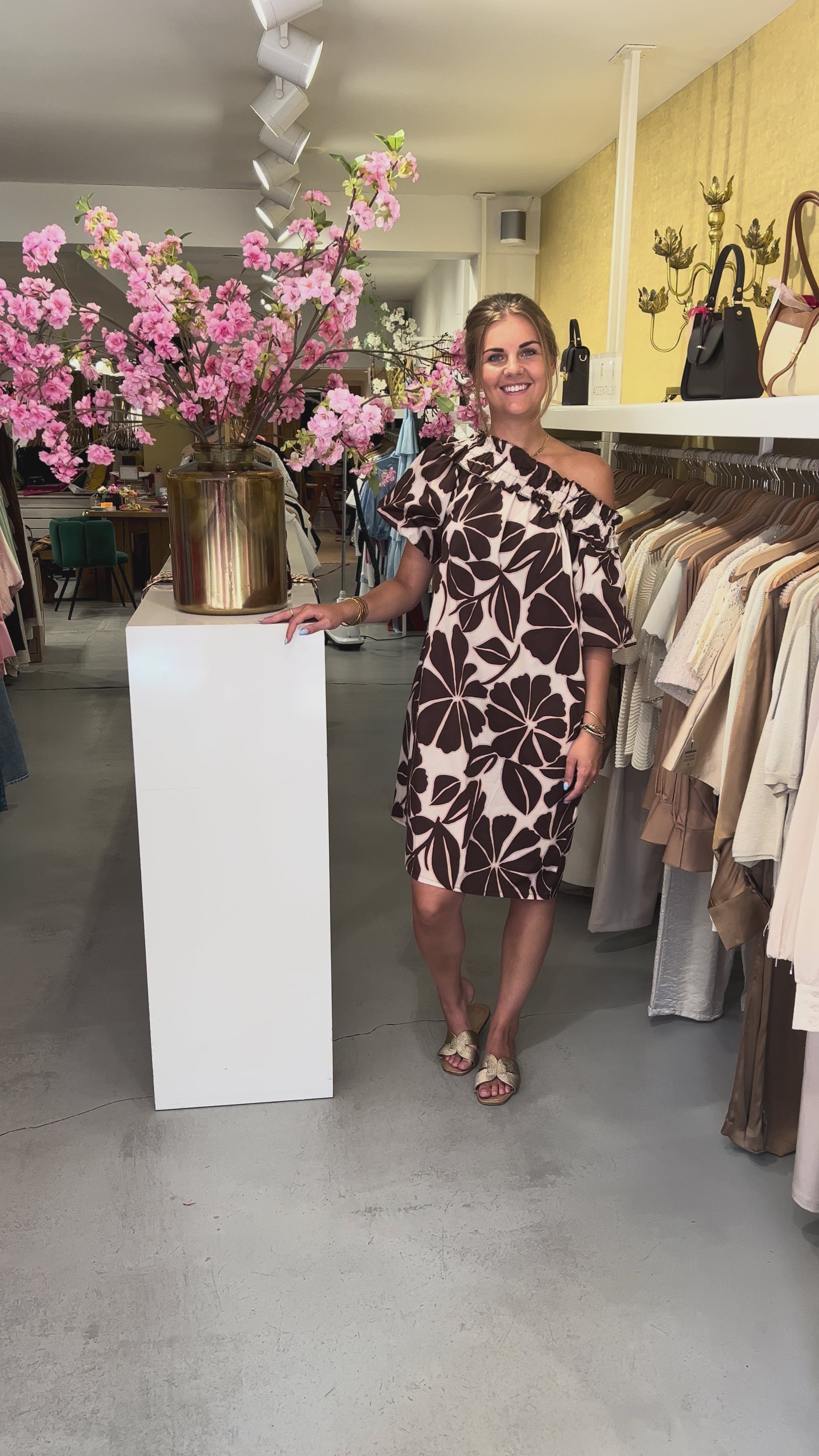 MVD Ibiza Midi Jurk Bruin Print