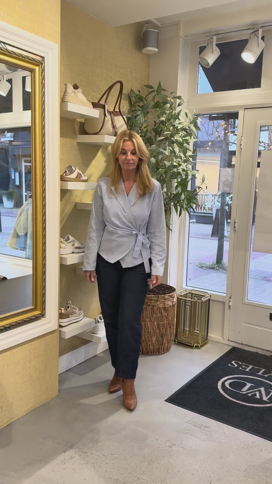 MVD Overslag Blouse Blauwe Streep