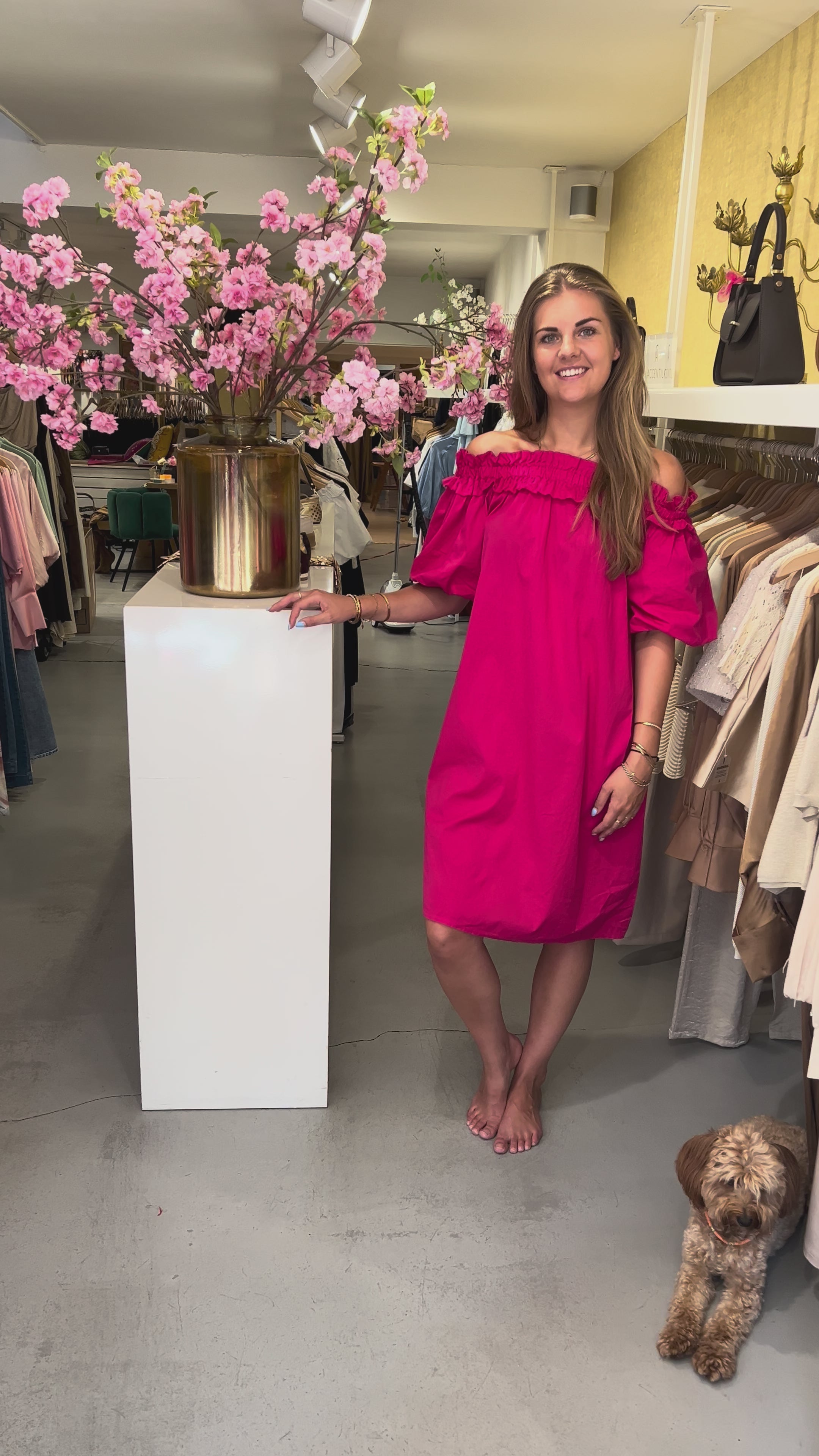 MVD Ibiza Midi Jurk Fuchsia