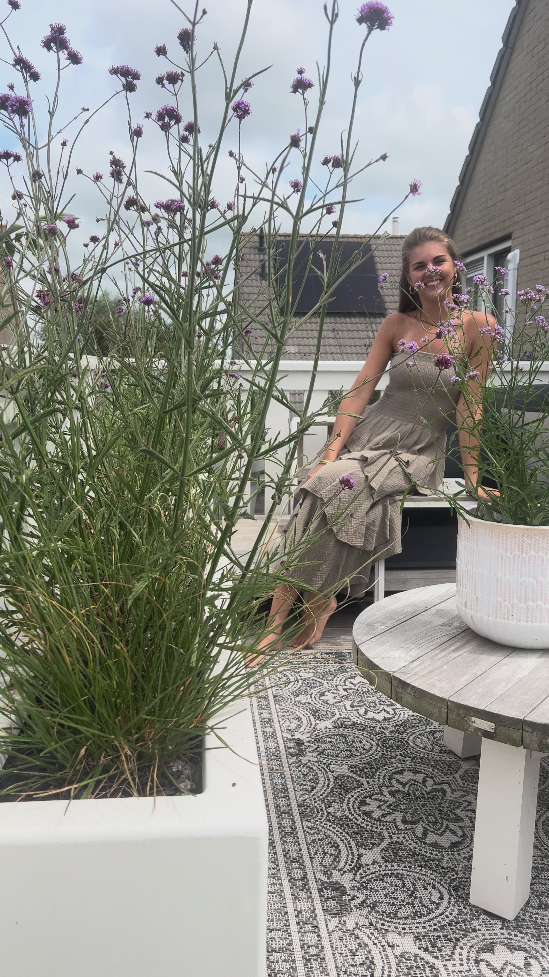 MVD Mousseline Strapless Maxi Jurk Taupe