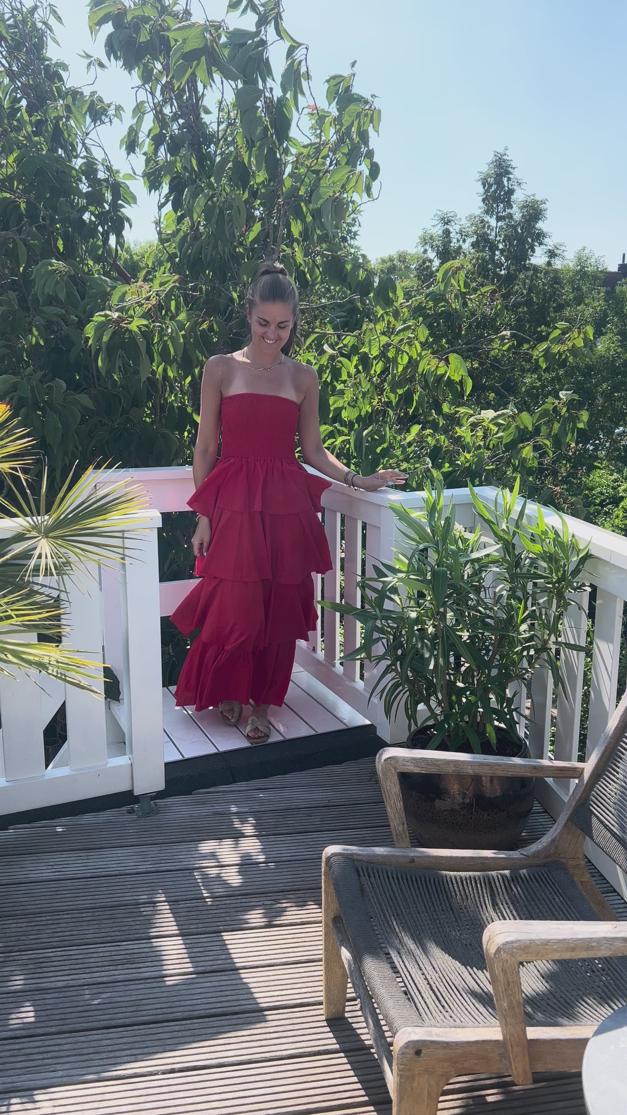MVD Ruffle Maxi Jurk Red