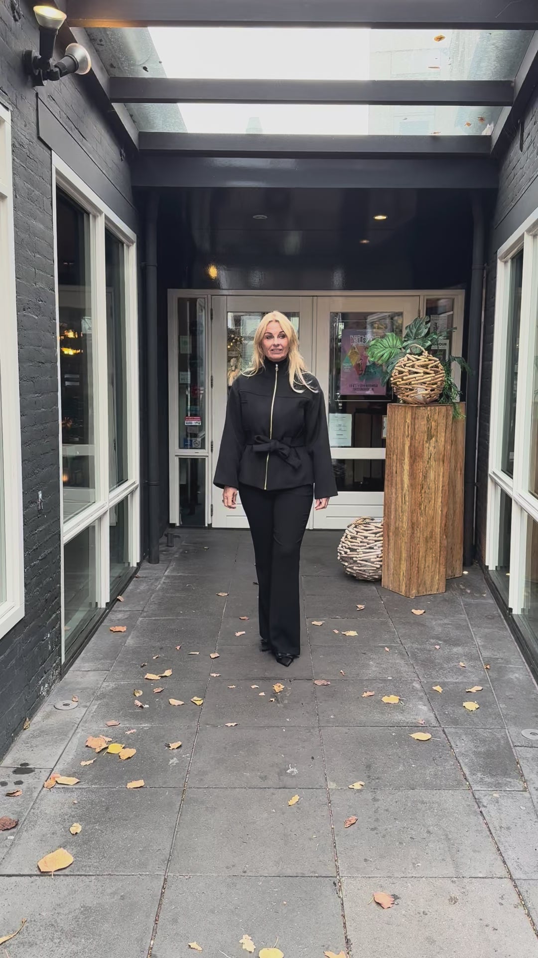 Rinascimento Jas met ceintuur zwart