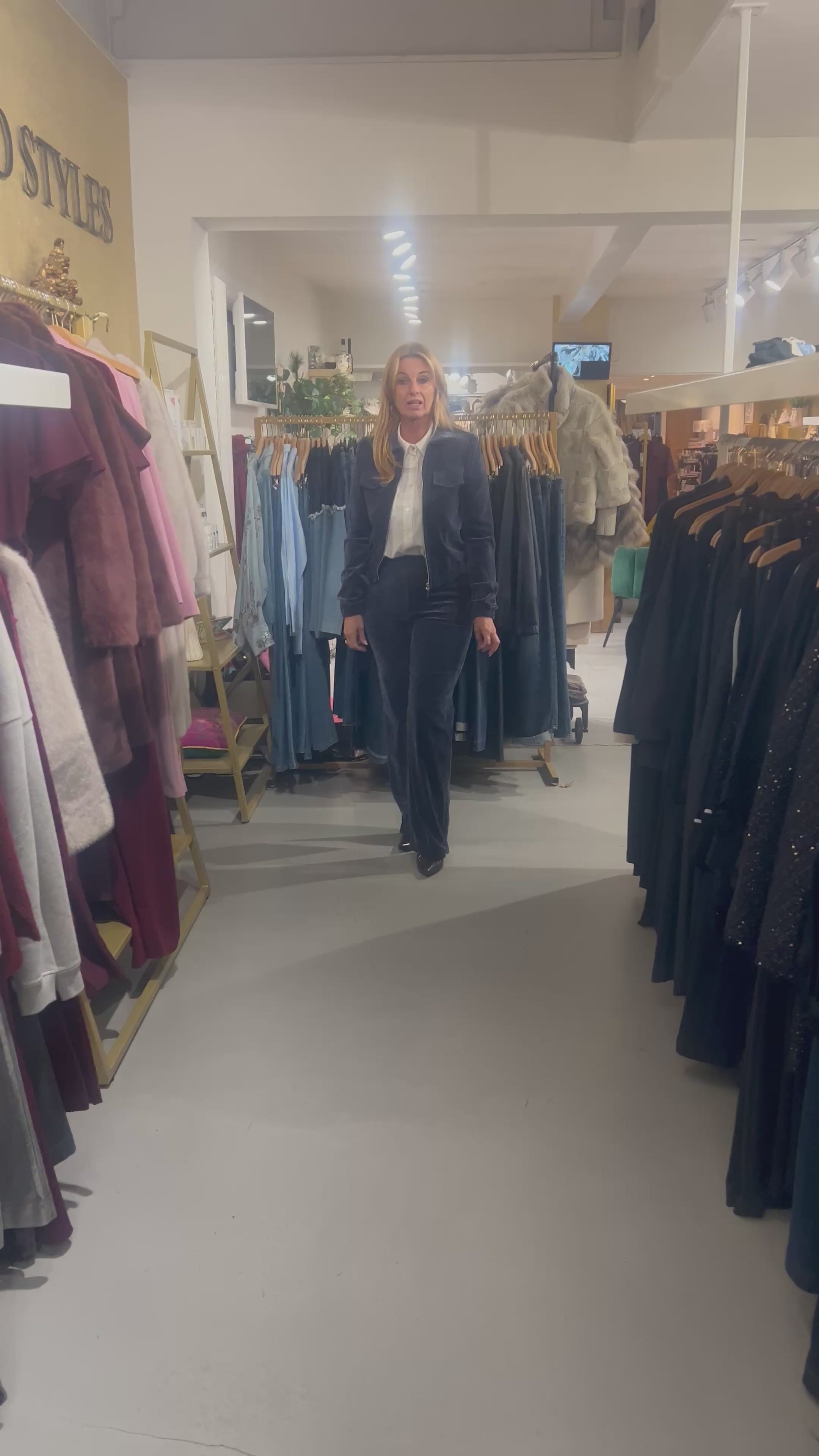 Helena Hart Riga Chenille Blazer marine