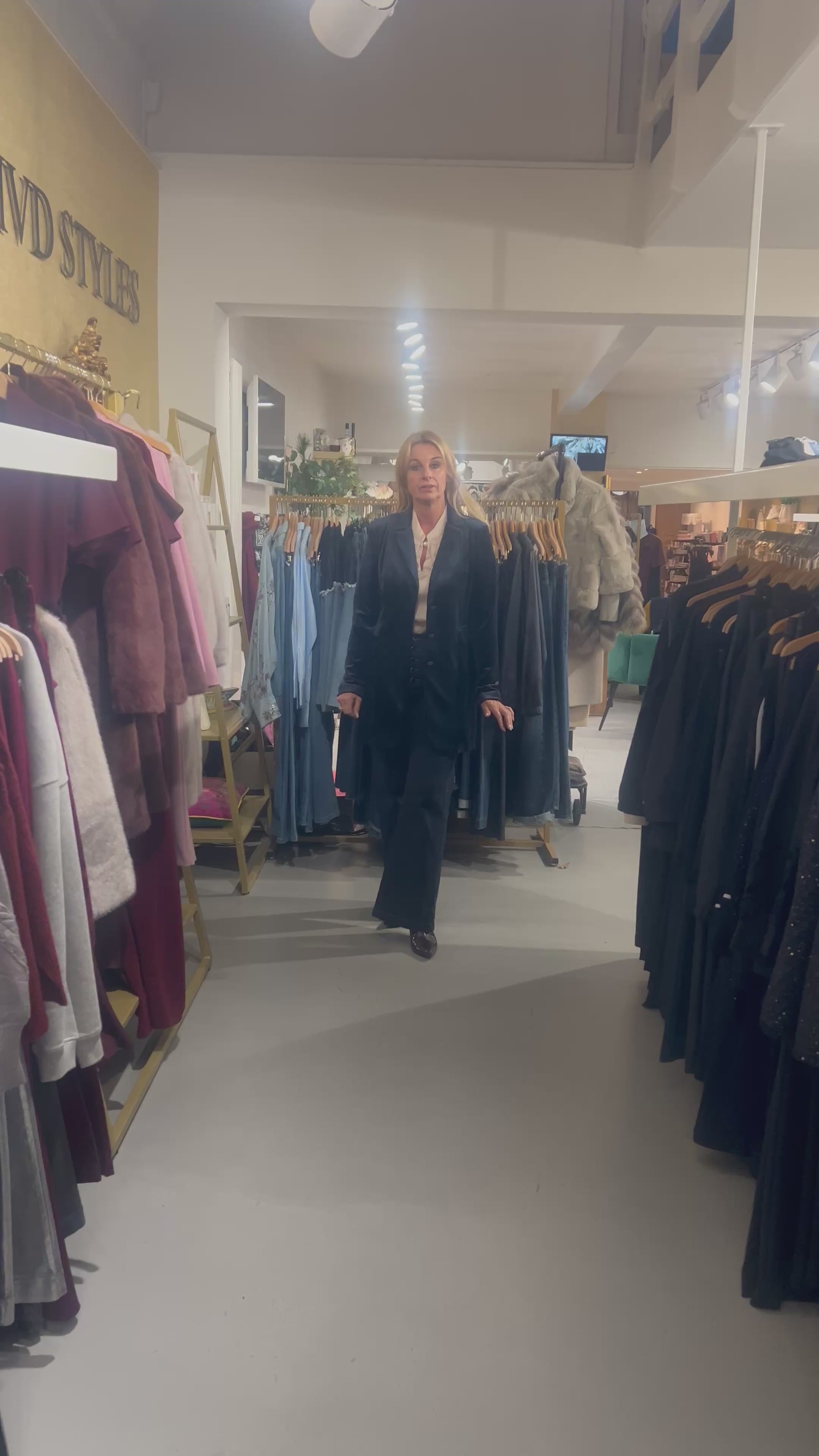 Helena Hart Blazer Tuxy velour marine