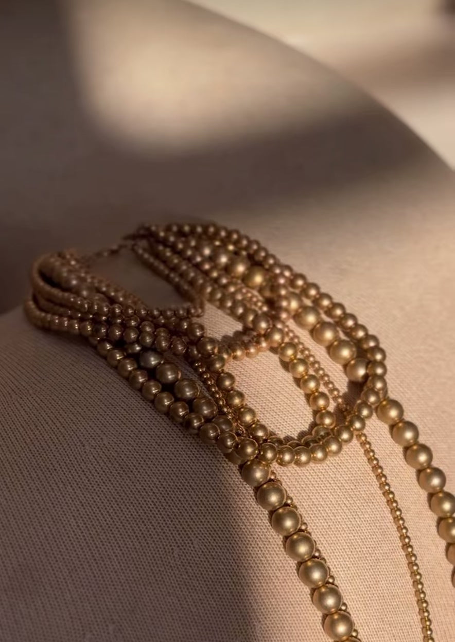 MVD Styles Gelaagde Parel Statement Ketting