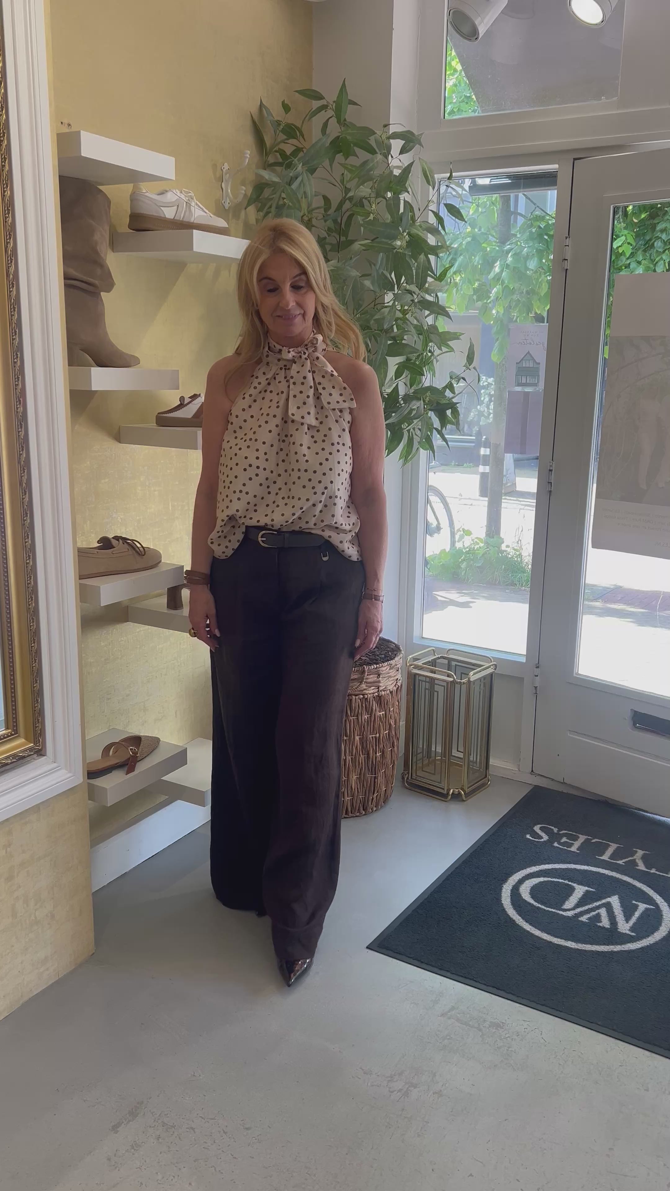 MVD Halter Dots Top Beige/Brown