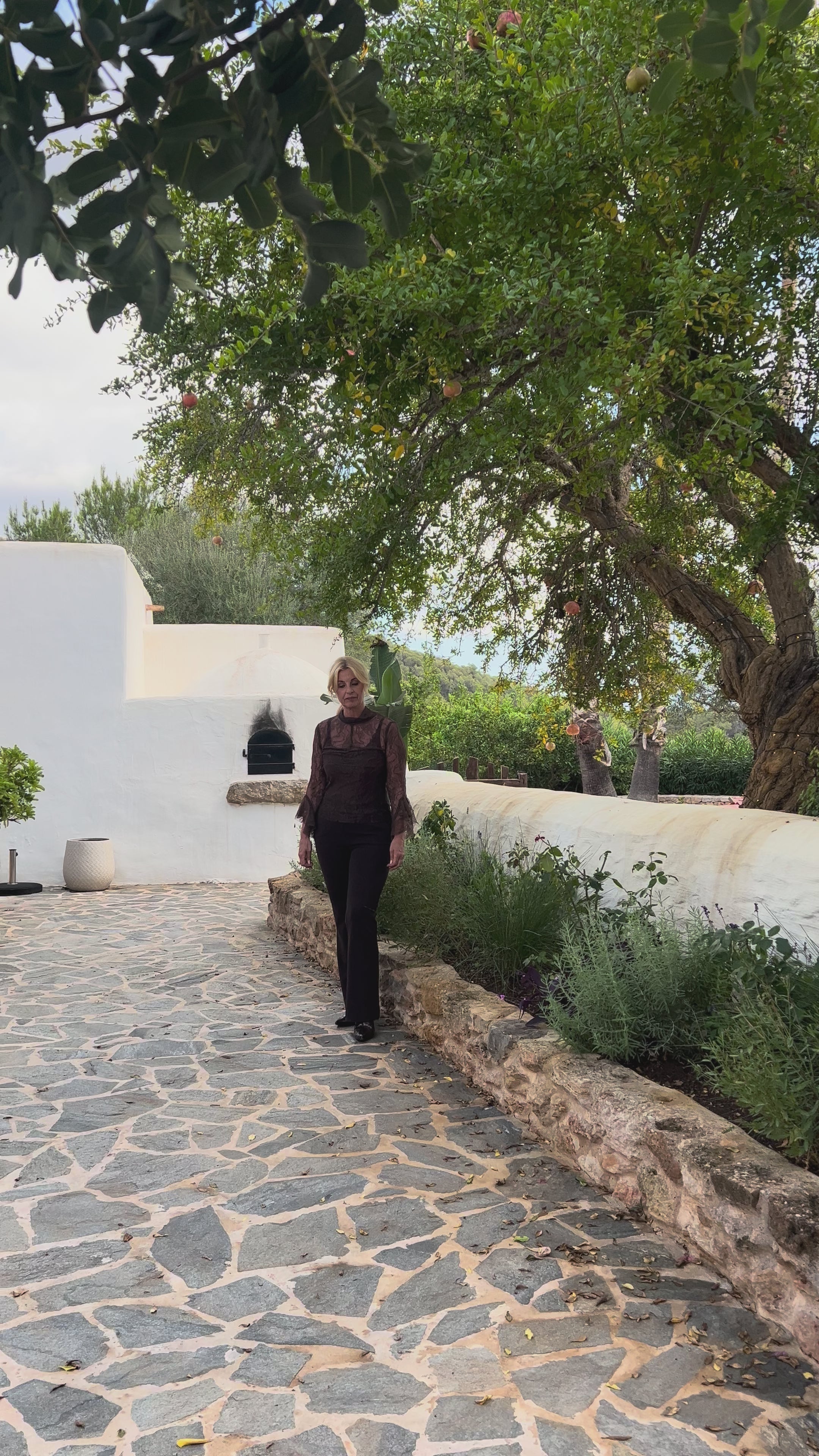 Rinascimento bruine kanten top