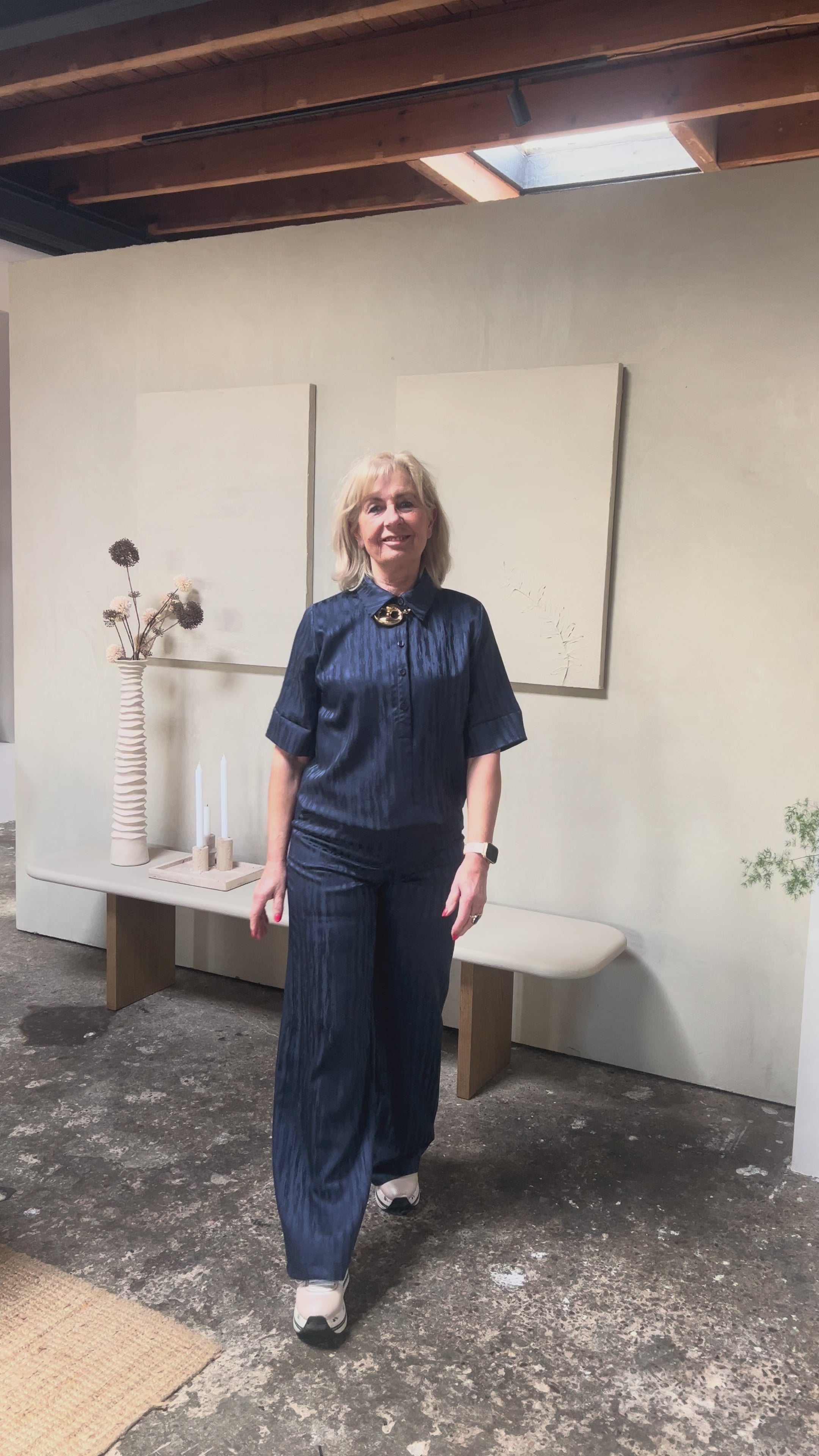 Helena Hart Broek Chie Gloss Marine