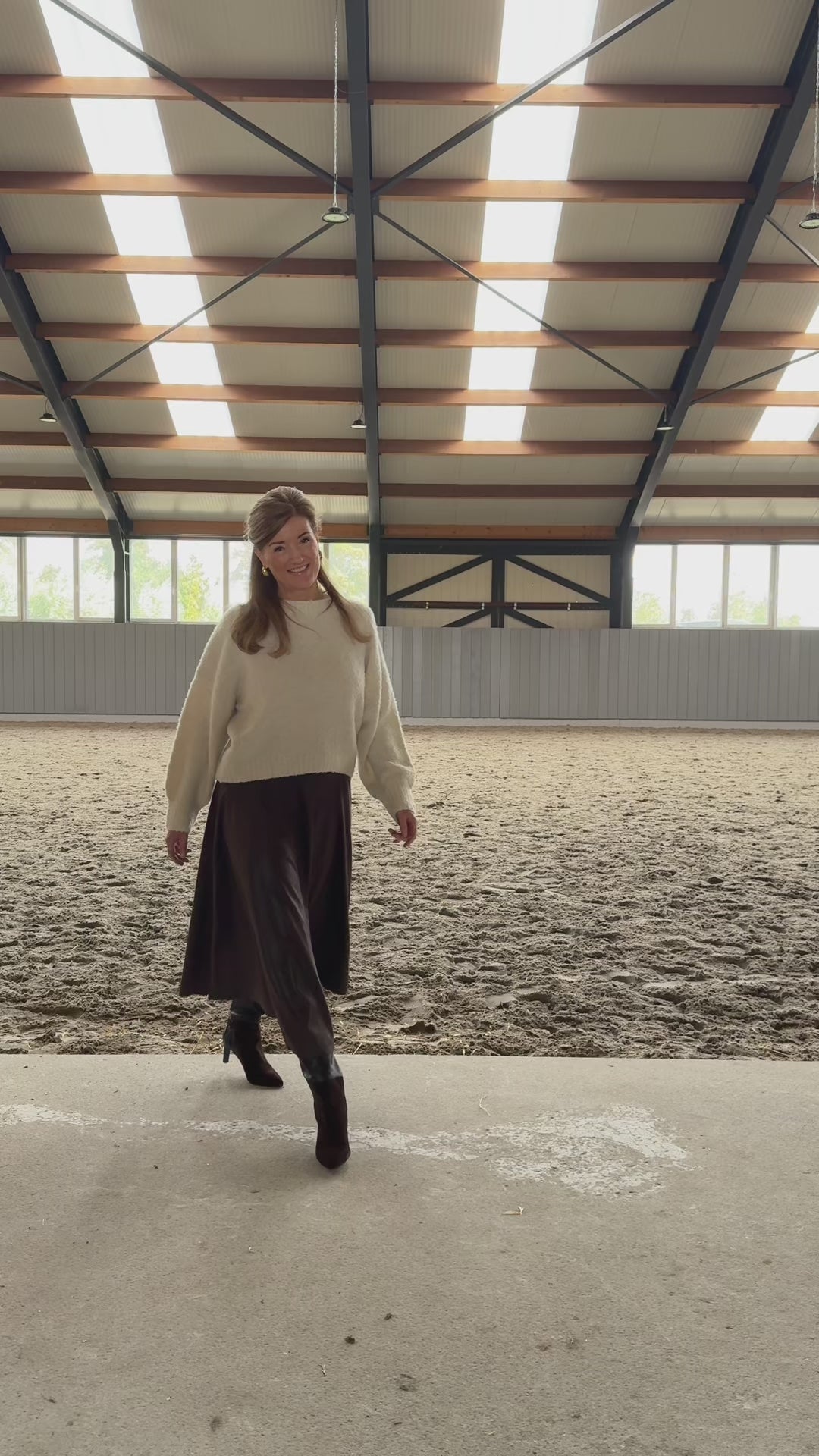 Helena Hart Lizzy Biker Leather Look Rok Bruin