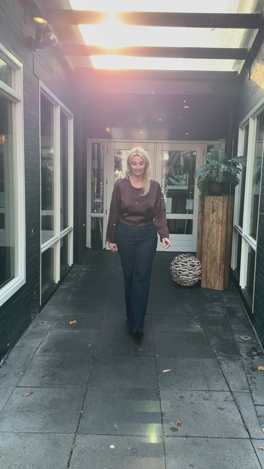 Rinascimento Bruine Blouse cropped