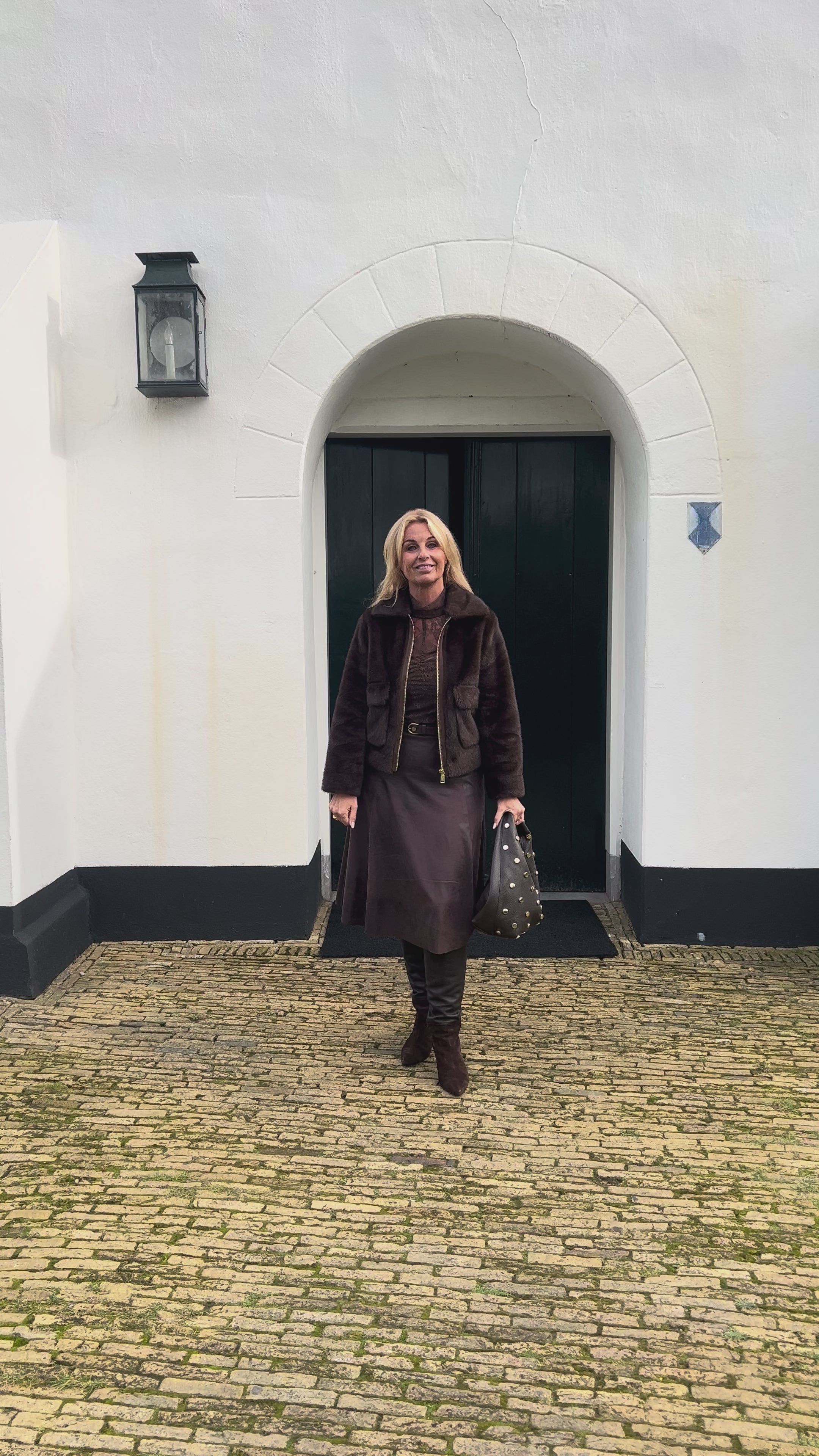 Rinascimento Korte jas bruin Faux Fur