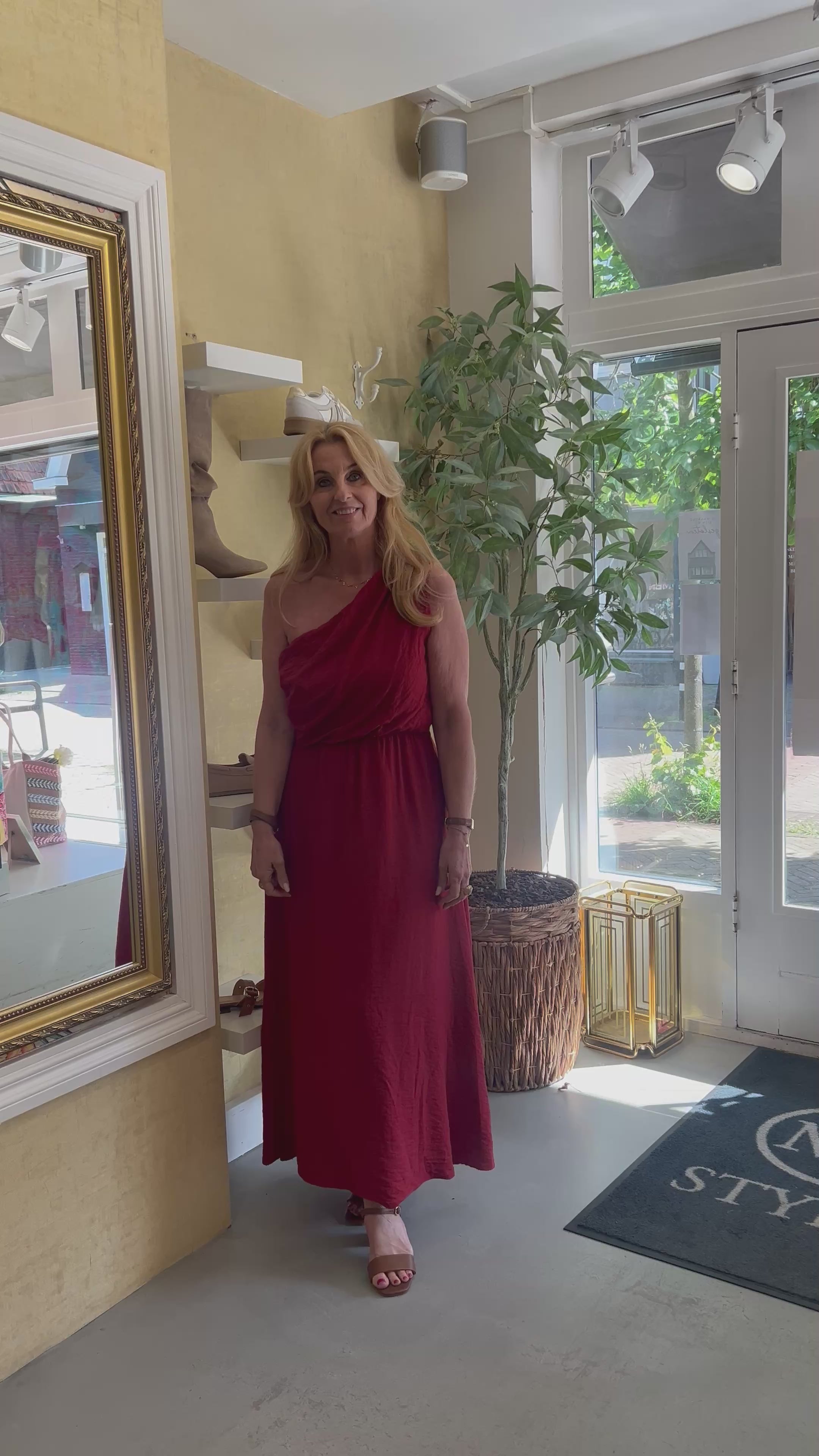 MVD One Shoulder Dress Terra Red