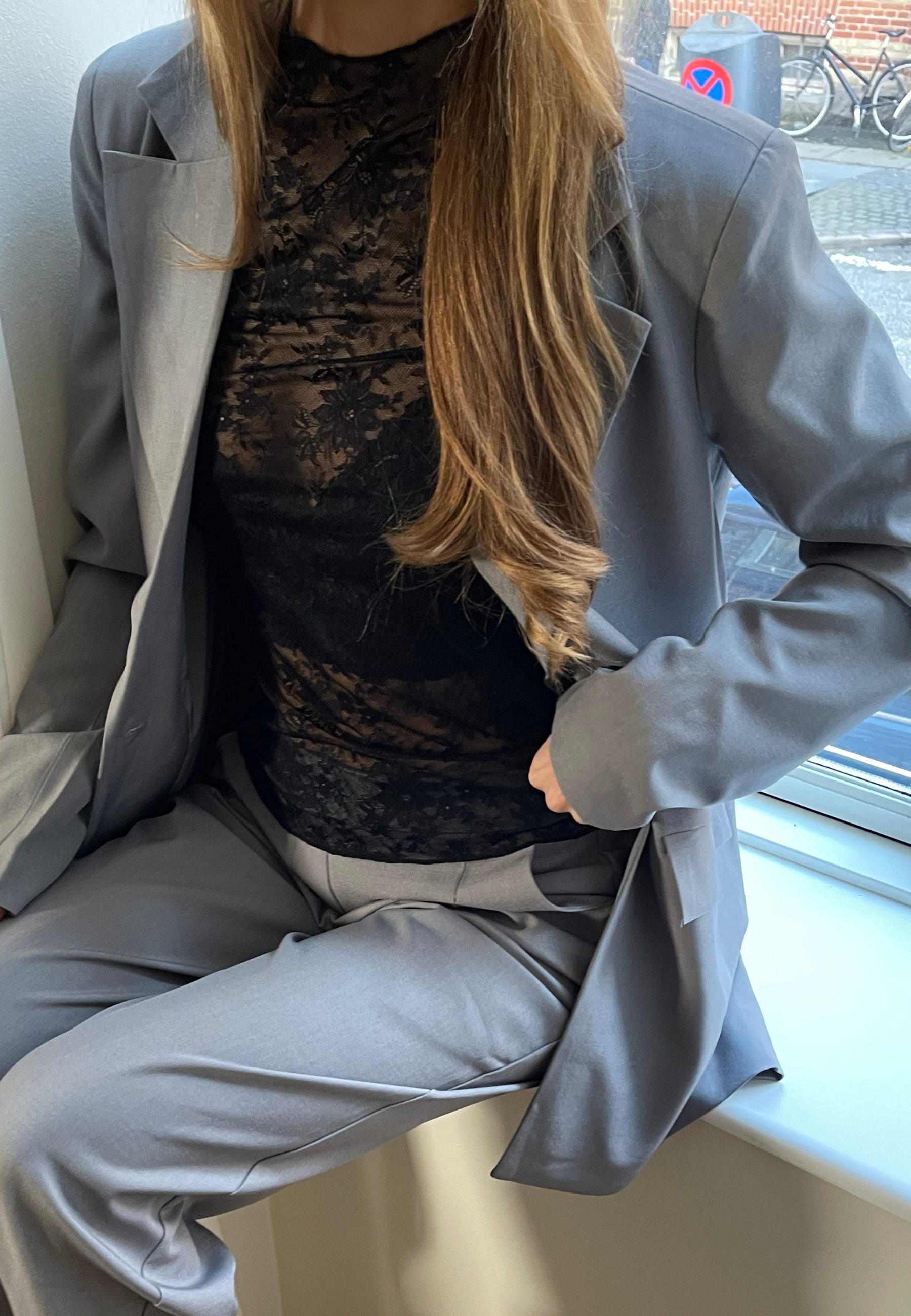 Sisterspoint Top Edana zwart kant